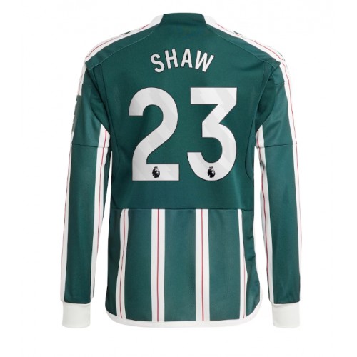 Fotballdrakt Herre Manchester United Luke Shaw #23 Bortedrakt 2023-24 Langermet